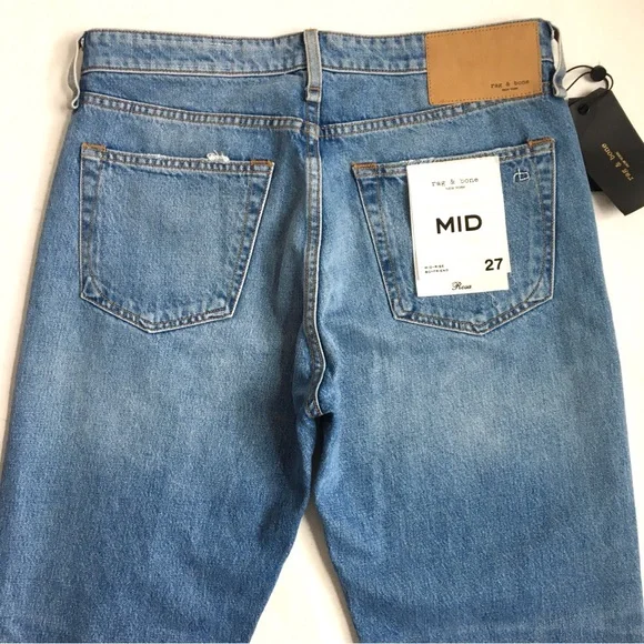 Rag & Bone Rosa Mid-Rise Boyfriend Relaxed Fit Denim Jeans In Jones Wash Size 31 - Picture 8 of 17